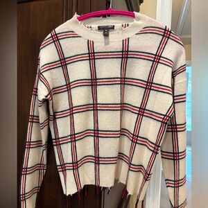 Aqua 100% cashmere distressed sweater